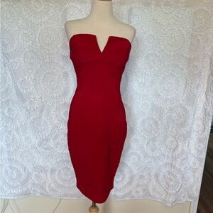 Elegant Red Strapless Dress
